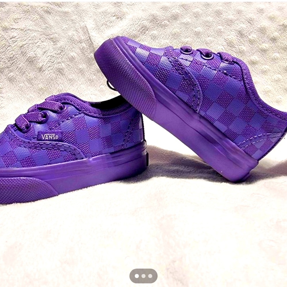 Purple Check Laced Vans Toddler Size 3